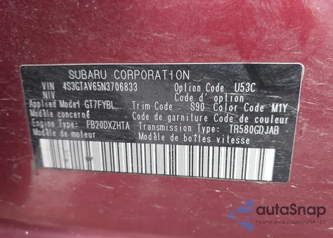 2022 Subaru Impreza Premium 5-Door из США, поврежденный, VIN 4S3GTAV65N3706833